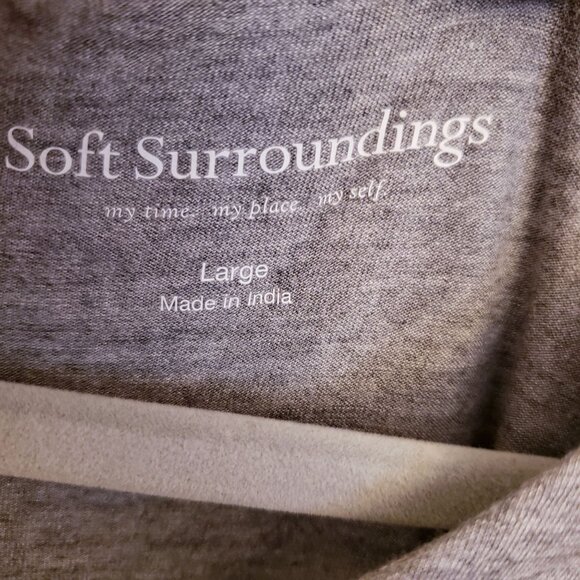 Soft Surroundings Viscose Blend Asymmetrical Hem 3/4th Sleee Maxi Dress Sz M EUC - Picture 9 of 11